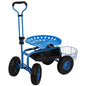 20" Blue Steel Garden Stool