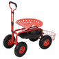 20" Red Steel Garden Stool