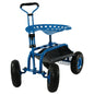 22" Blue Steel Garden Stool