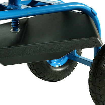 22" Blue Steel Garden Stool