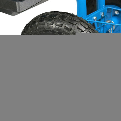 22" Blue Steel Garden Stool