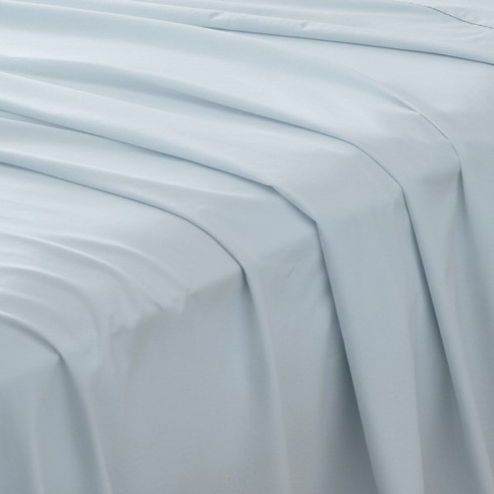 Four Piece Light Blue Cotton Queen Sheet Set