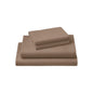 Four Piece Light Brown Cotton Queen Sheet Set