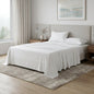 Four Piece White Cotton Queen Sheet Set