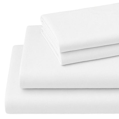 Four Piece White Cotton Queen Sheet Set