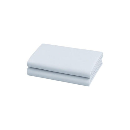 Set of Two Light Blue Cotton Queen Pillowcases