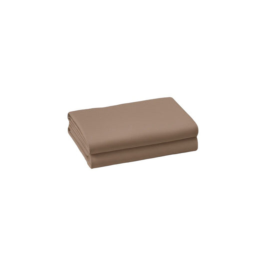 Set of Two Light Brown Cotton Queen Pillowcases