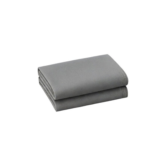 Set of Two Light Gray Cotton King Pillowcases