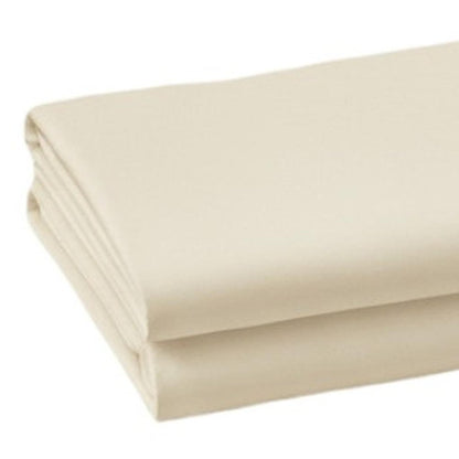 Set of Two Ivory Cotton King Pillowcases