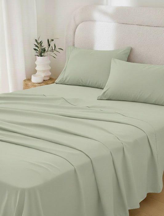 Sage Cotton Queen Pillowcases