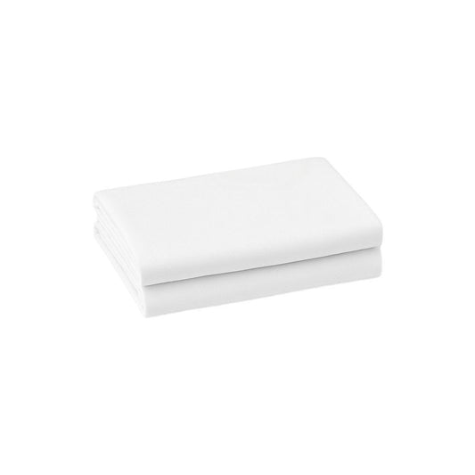 Set of Two White Cotton Queen Pillowcases