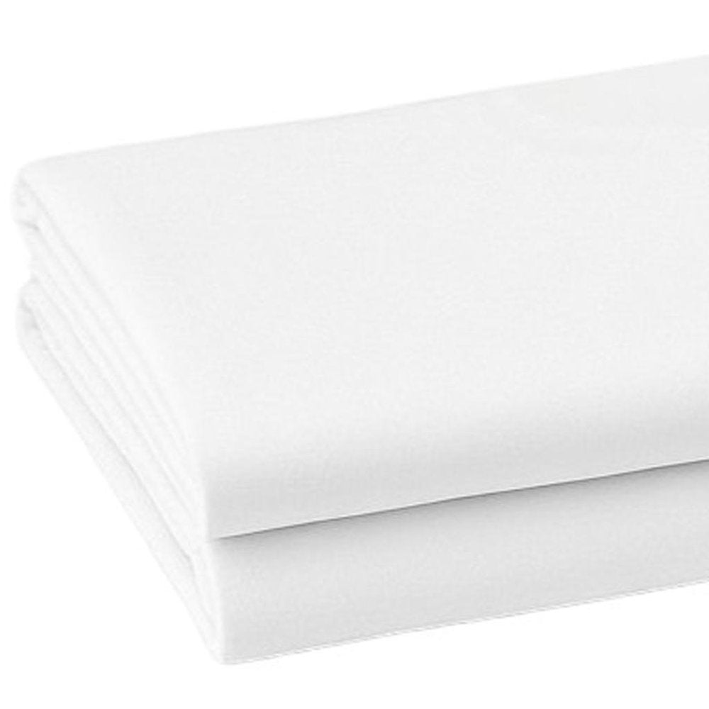 Set of Two White Cotton Queen Pillowcases