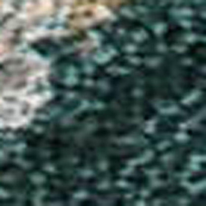 9' X 12' Teal Blue And Gray Damask Washable Indoor Outdoor Area Rug