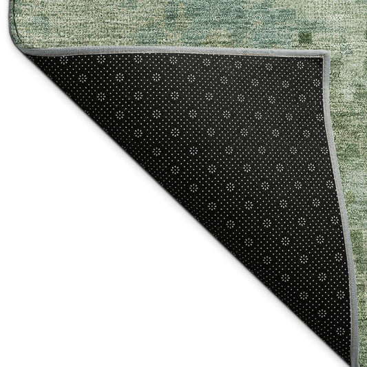10' X 14' Sage And Teal Blue Abstract Washable Indoor Outdoor Area Rug