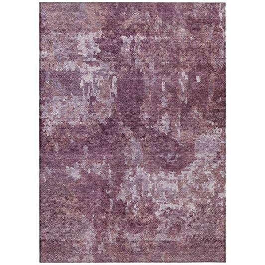 10' X 14' Merlot And Gray Abstract Washable Indoor Outdoor Area Rug