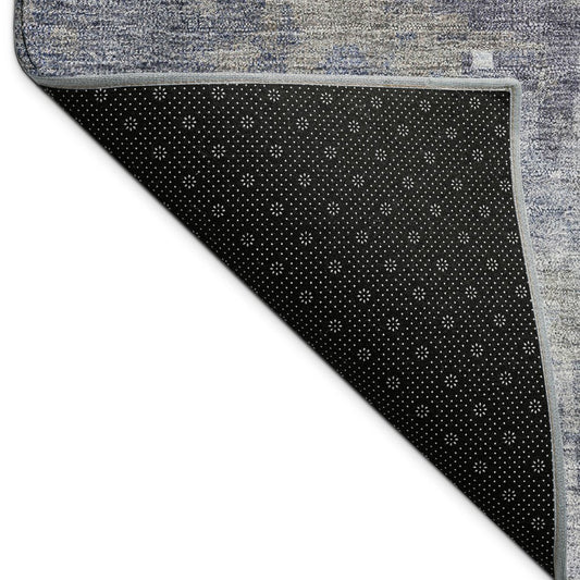 9' X 12' Plum And Ivory Abstract Washable Indoor Outdoor Area Rug