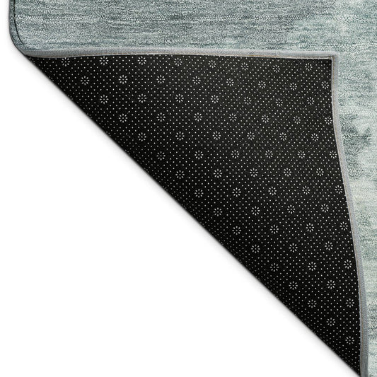 10' X 14' Aqua And Ivory Abstract Washable Indoor Outdoor Area Rug