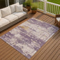 9' X 12' Plum Ivory And Gold Abstract Washable Indoor Outdoor Area Rug