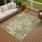 9' X 12' Wheat And Beige Abstract Washable Indoor Outdoor Area Rug