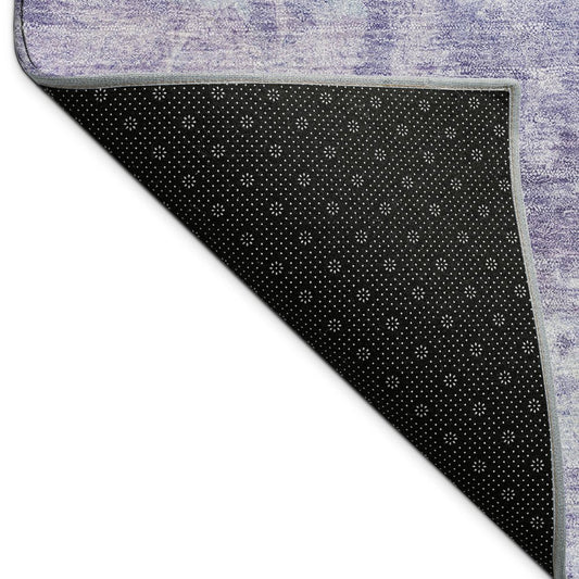 10' X 14' Plum And Gray Abstract Washable Indoor Outdoor Area Rug
