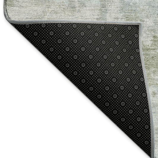 10' X 14' Sage And Gray Abstract Washable Indoor Outdoor Area Rug