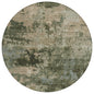 8' Olive Green And Beige Round Abstract Washable Indoor Outdoor Area Rug