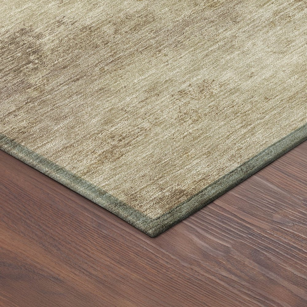 9' X 12' Wheat And Beige Abstract Washable Indoor Outdoor Area Rug