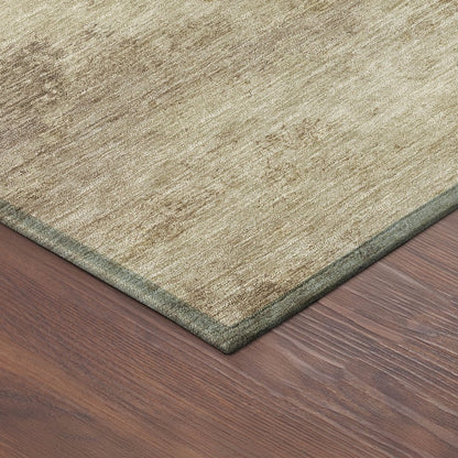 9' X 12' Wheat And Beige Abstract Washable Indoor Outdoor Area Rug