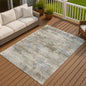 9' X 12' Tan And Beige Abstract Washable Indoor Outdoor Area Rug