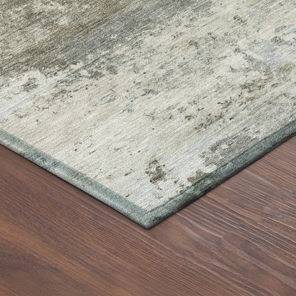 9' X 12' Tan And Beige Abstract Washable Indoor Outdoor Area Rug