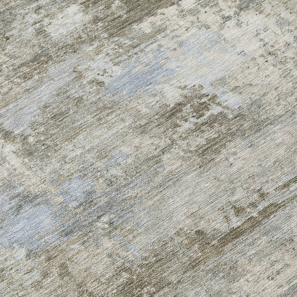 9' X 12' Tan And Beige Abstract Washable Indoor Outdoor Area Rug