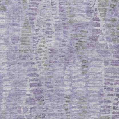 9' X 12' Purple And Gray Abstract Washable Indoor Outdoor Area Rug