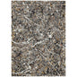 10' X 14' Black Ivory And Beige Abstract Washable Indoor Outdoor Area Rug