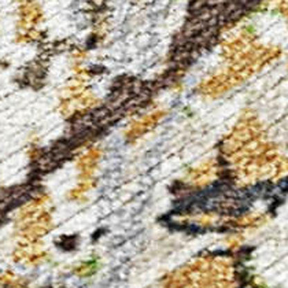 10' X 14' Taupe Beige And Brown Abstract Washable Indoor Outdoor Area Rug