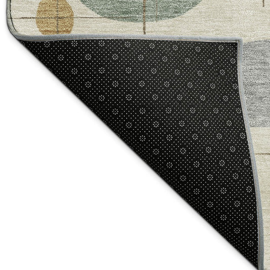 9' X 12' Beige Brown And Gray Geometric Washable Indoor Outdoor Area Rug