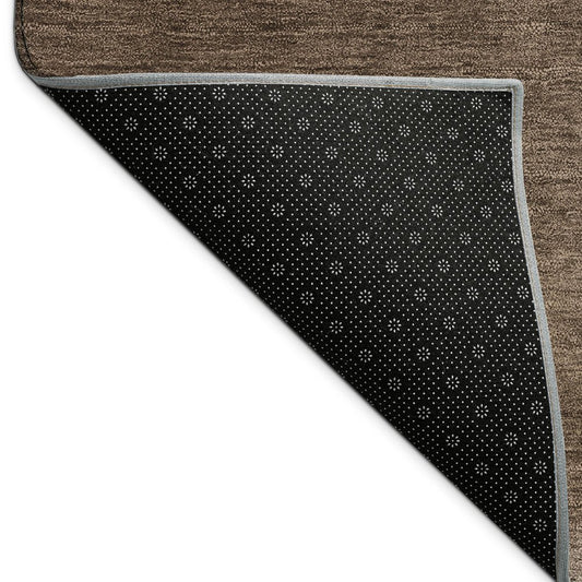 10' X 14' Chocolate Gold And Plum Abstract Washable Indoor Outdoor Area Rug