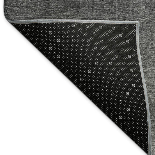 9' X 12' Gray Ivory And Black Abstract Washable Indoor Outdoor Area Rug