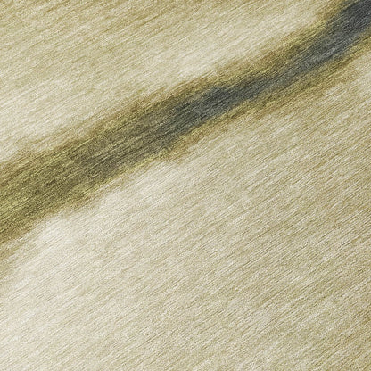 9' X 12' Wheat Blue And Beige Abstract Washable Indoor Outdoor Area Rug