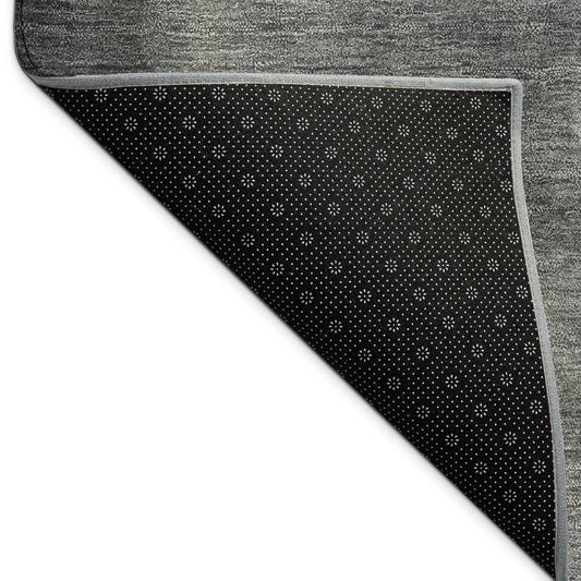 9' X 12' Granite Gray Gold And Gray Abstract Washable Indoor Outdoor Area Rug