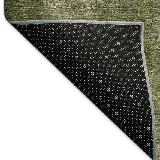 9' X 12' Olive Green Beige And Wheat Abstract Washable Indoor Outdoor Area Rug