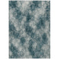 8' X 10' Turquoise And Ivory Abstract Washable Indoor Outdoor Area Rug