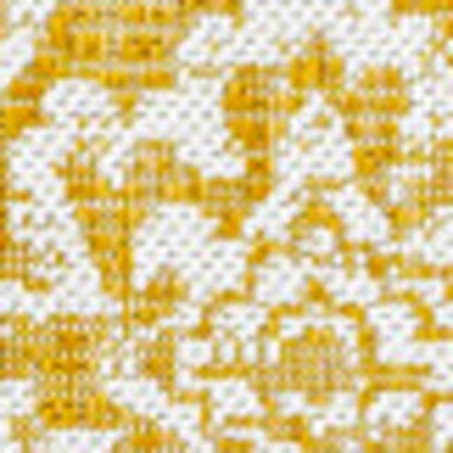 9' X 12' Yellow And Cream Medallion Indoor Outdoor Area Rug