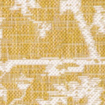 9' X 12' Yellow And Cream Medallion Indoor Outdoor Area Rug