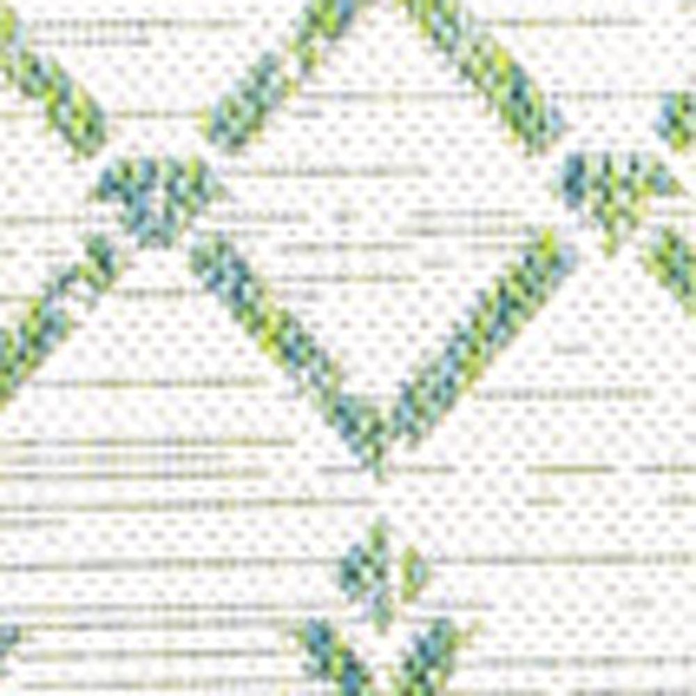 5' X 8' Green And Ivory Trellis Indoor Outdoor Area Rug