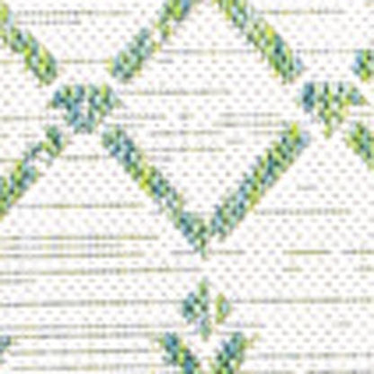 5' X 8' Green And Ivory Trellis Indoor Outdoor Area Rug