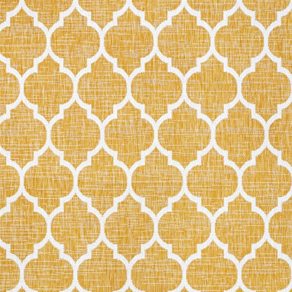 9' X 12' Yellow And Cream Geometric Indoor Outdoor Area Rug