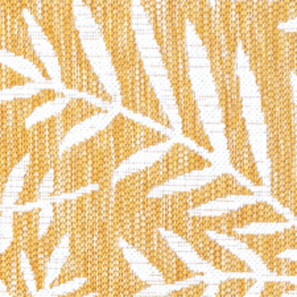 9' X 12' Yellow And Cream Floral Indoor Outdoor Area Rug