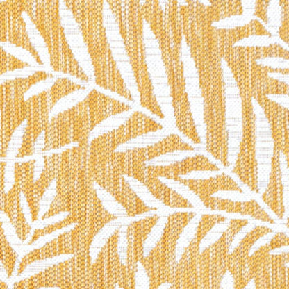 9' X 12' Yellow And Cream Floral Indoor Outdoor Area Rug