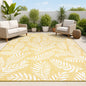 9' X 12' Yellow And Cream Floral Indoor Outdoor Area Rug
