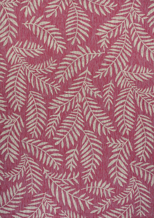 9' X 12' Fuchsia And Light Gray Floral Indoor Outdoor Area Rug